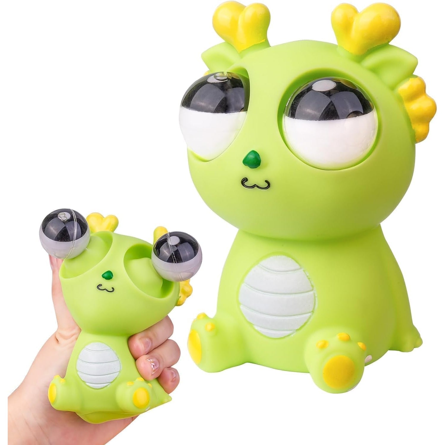 Montchi Green Bug Squeeze Toys, Funny Grass Eyes Popping Out Toys, Kids Sensory Fidget Toys, Eyeball Bouncing Toys, Fidget Slug Pop-it Toys for Toddlers Kids Adults Autism and ADHD - Medaid - Lebanon