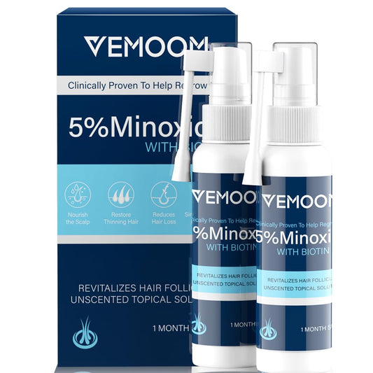 5% Minoxidil Hair Growth Spray for Women and Men, Effective Anti-Hair Loss Treatment for Regrowth, Extra Strength Scalp Solution, Thicker, Stronger and Longer Hair - 60ml*2 - Medaid International