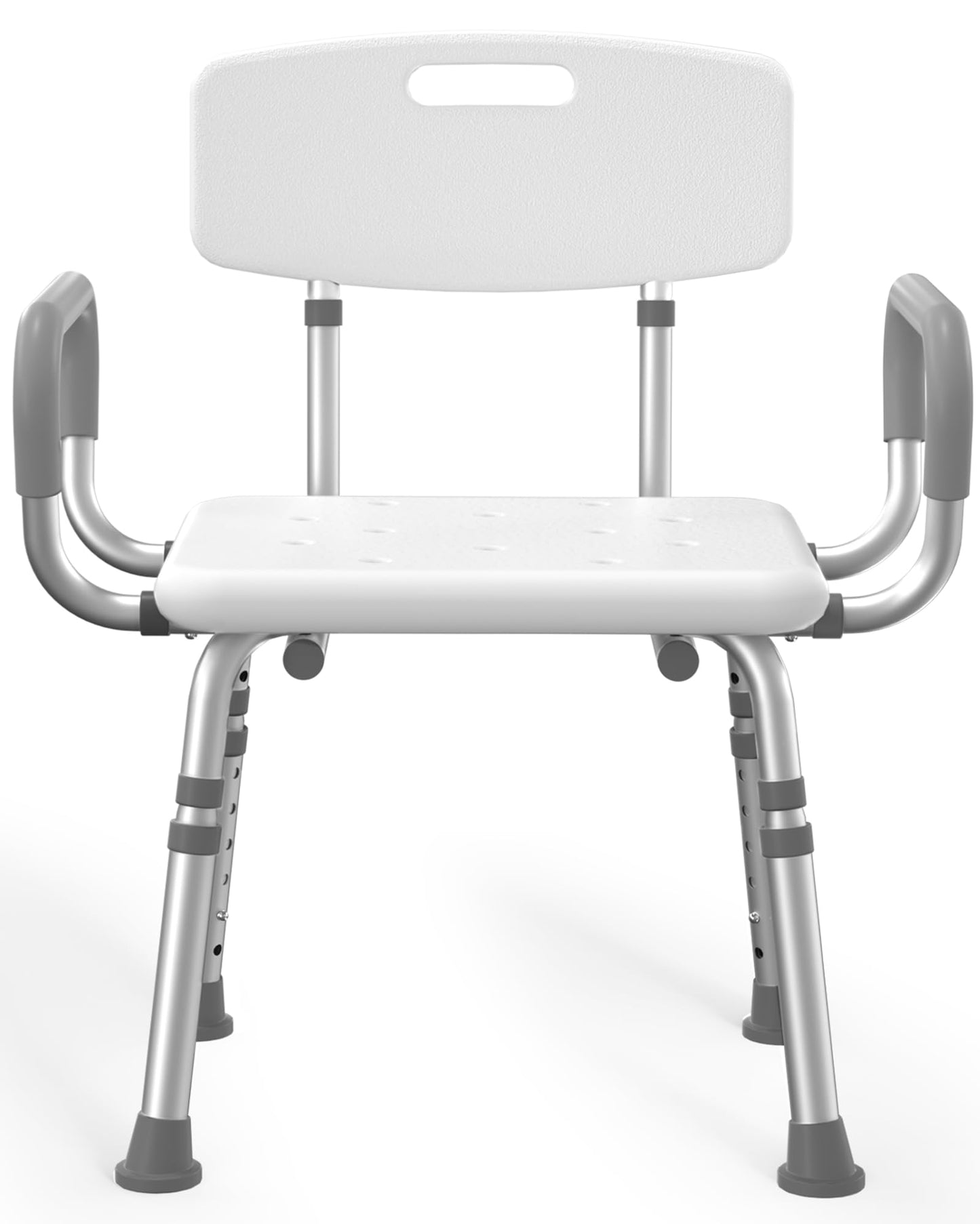 HOMLAND Shower Chair for Inside Shower with Arms and Back, 500 lbs Heavy Duty Shower Seat for Bathtub, Height Adjustable Safety Bath Seat for Elderly, Adults, Handicap and Disabled, White - Medaid International