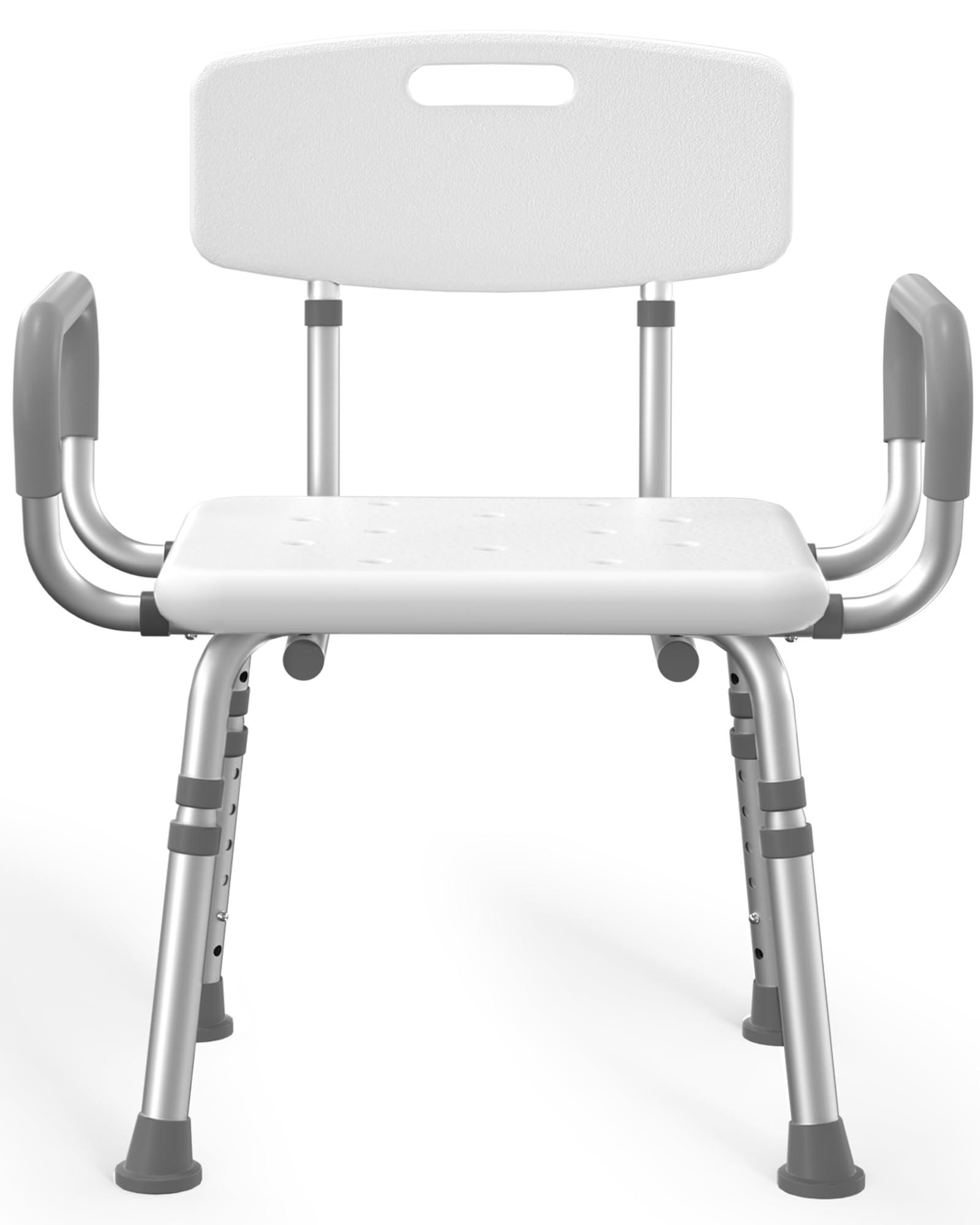 HOMLAND Shower Chair for Inside Shower with Arms and Back, 500 lbs Heavy Duty Shower Seat for Bathtub, Height Adjustable Safety Bath Seat for Elderly, Adults, Handicap and Disabled, White - Medaid International