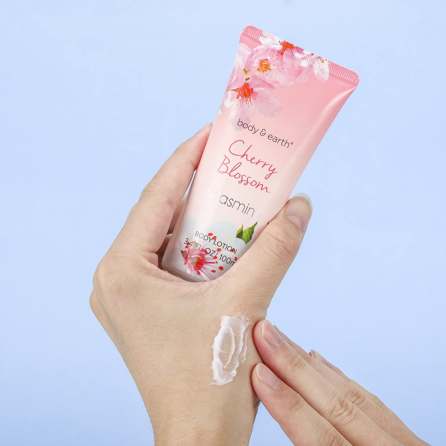 Body & Earth Gift Baskets for Women Bath and Body Set for Her, Cherry Blossom & Jasmine Spa Gifts for Women Christmas Gifts, Regalos Para Mujer - Medaid International