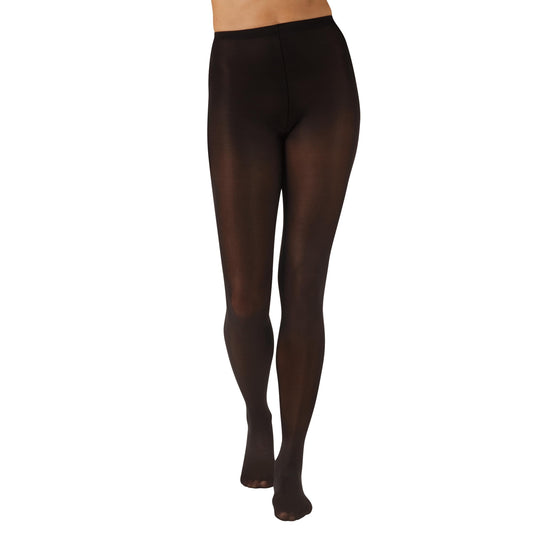 L'eggs Casual Women's Opaque Tights, Same to Waist, Sheer Toe, Black, Size Large (Pack of 1) - Medaid International