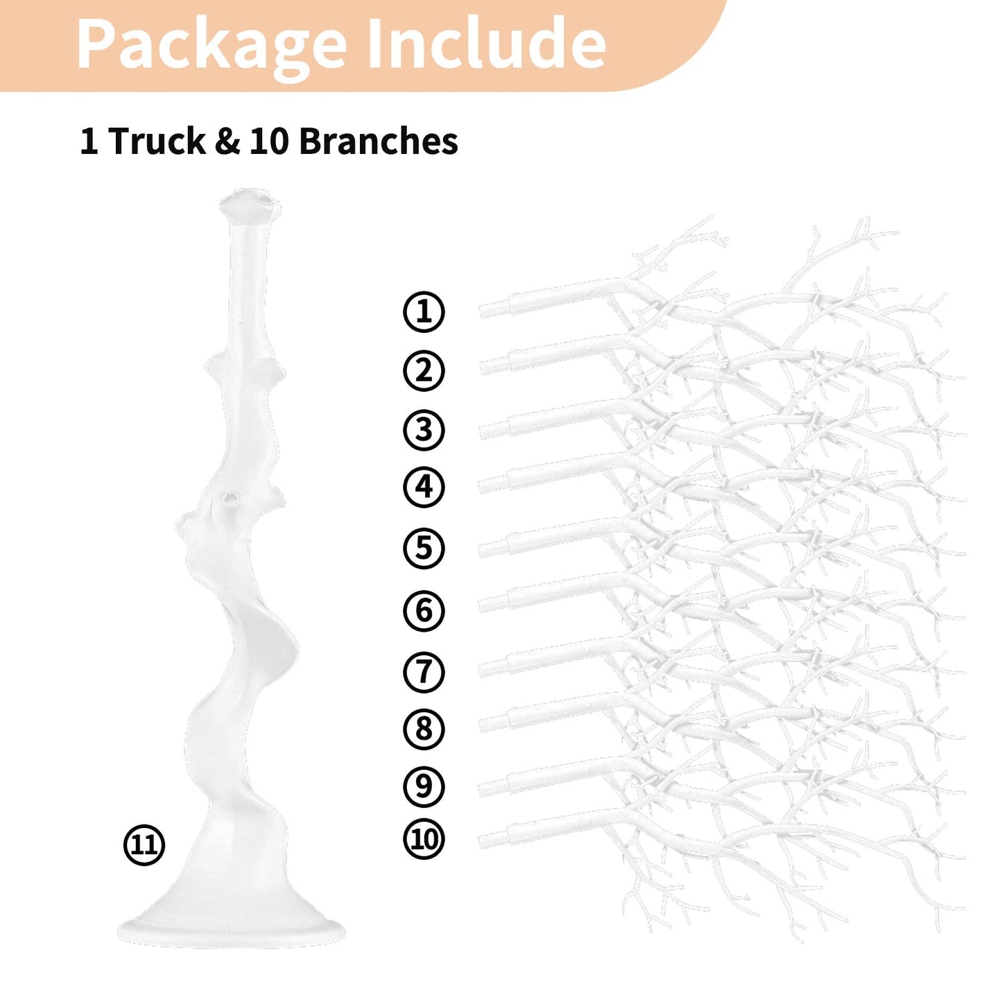 NUPTIO Artificial Tree Centerpiece, 30 inches White, Manzanita Tree Decorative Branch for Weddings, Tabletop Decoration, Ornament Display - Medaid International