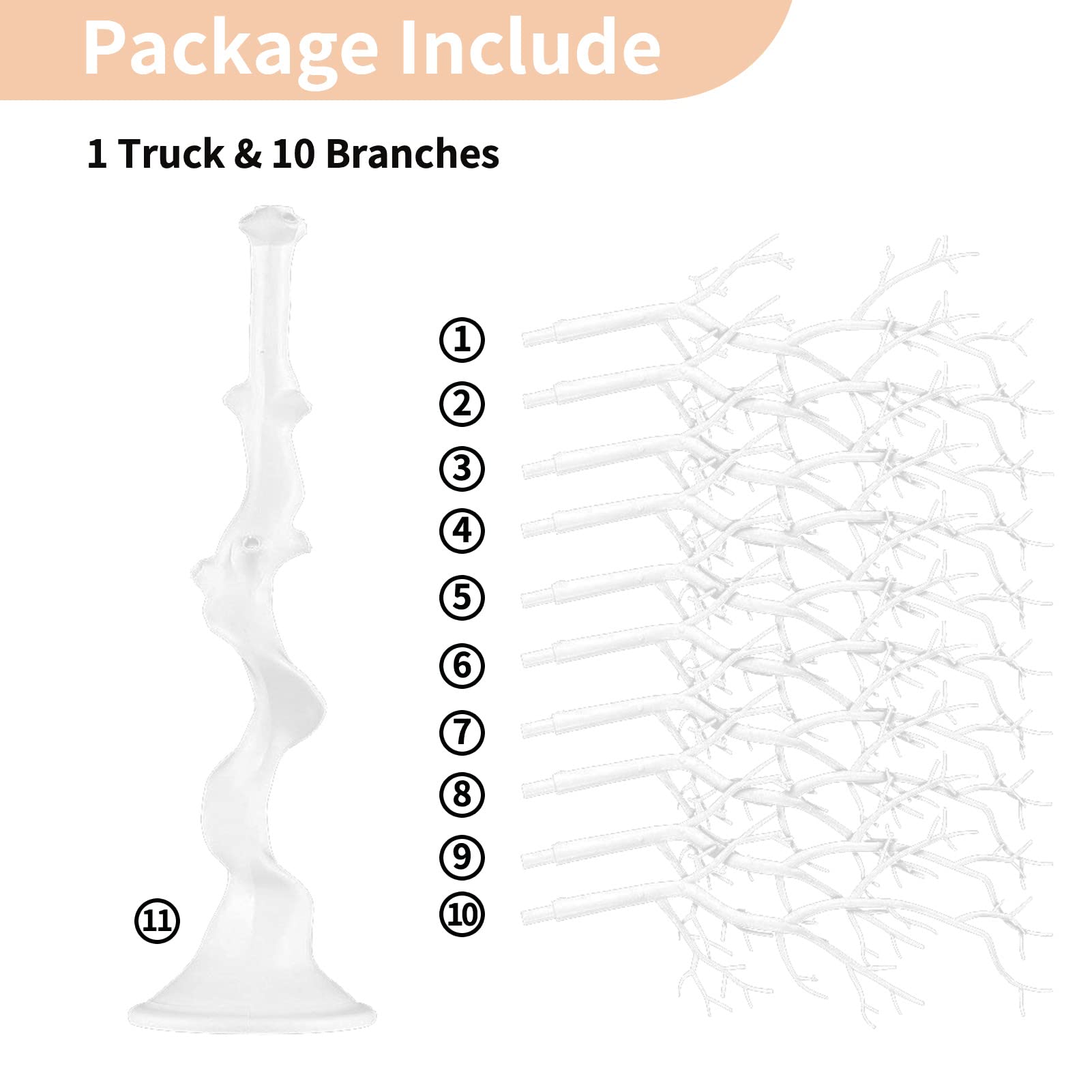 NUPTIO Artificial Tree Centerpiece, 30 inches White, Manzanita Tree Decorative Branch for Weddings, Tabletop Decoration, Ornament Display - Medaid International