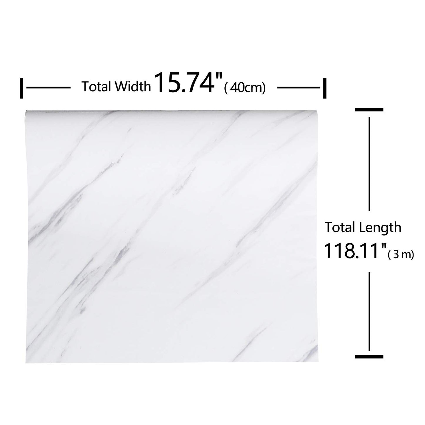 VEELIKE White Marble Contact Paper for Countertops Contact Paper for Cabinets Countert Top Covers Peel and Stick Wallpaper Removable Waterproof Vinyl Self Adhesive Wall Paper for Bedroom 118"X15.7" - Medaid International