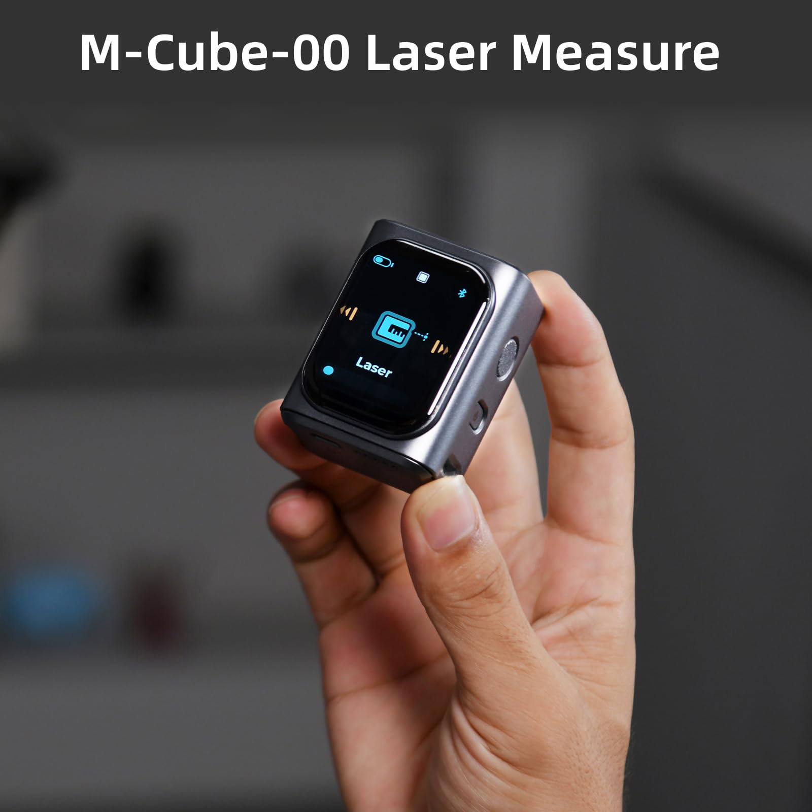 HOZO M-Cube Laser Measuring Tool,164ft/50m,±1/16 inch Accuracy,Rechargeable Modular Laser Measurement Tool for Area,Volume,Pythagorean,Big Number LCD Display | Bluetooth App,Small Laser Tape Measure - Medaid International