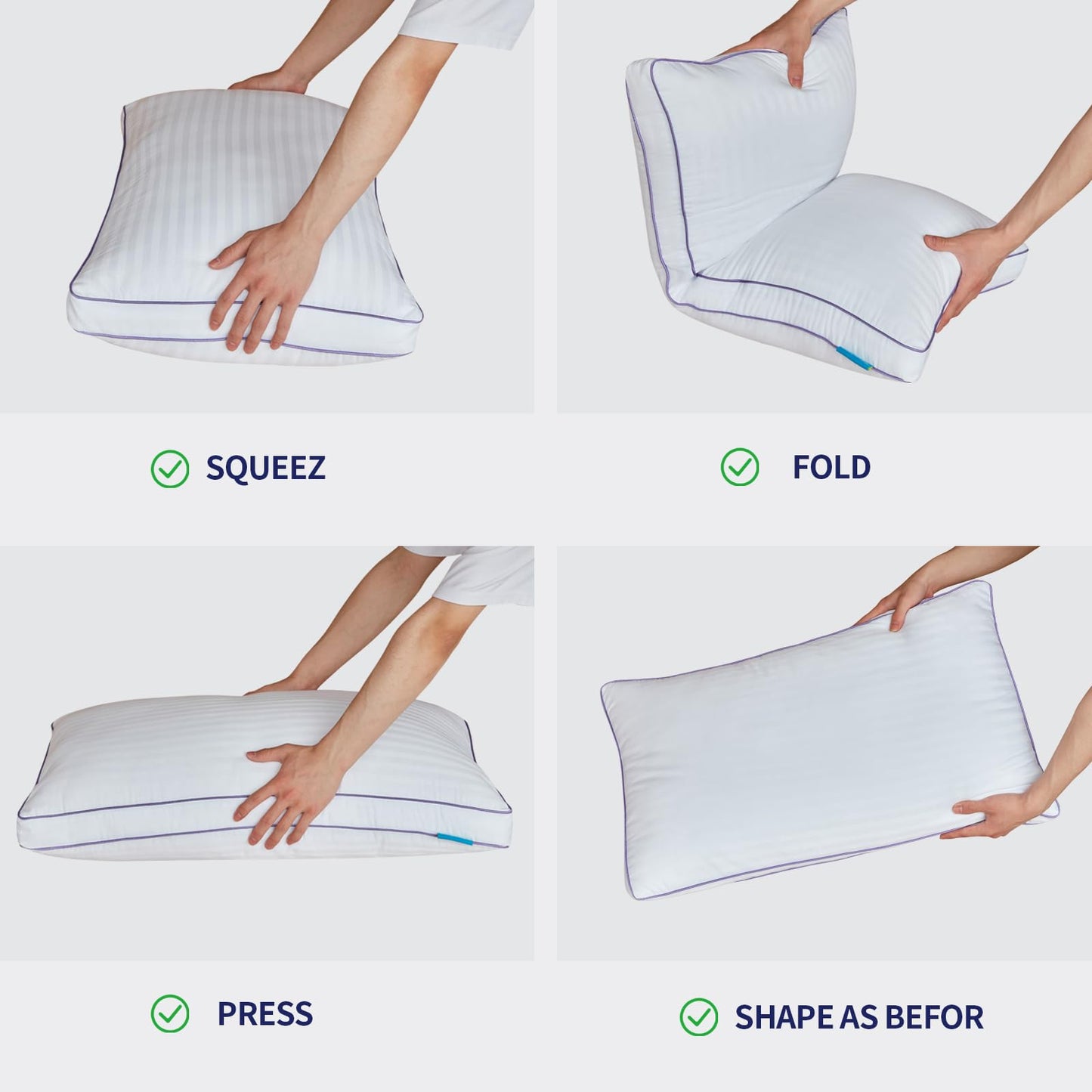 SLEEPDIARY King Size Pillows Set of 2,Hotel-Quality Bed Pillows with Zipper for Adjustable Loft, Machine Washable, Down Alternative Filling for Back, Side & Stomach Sleepers, White - Medaid International