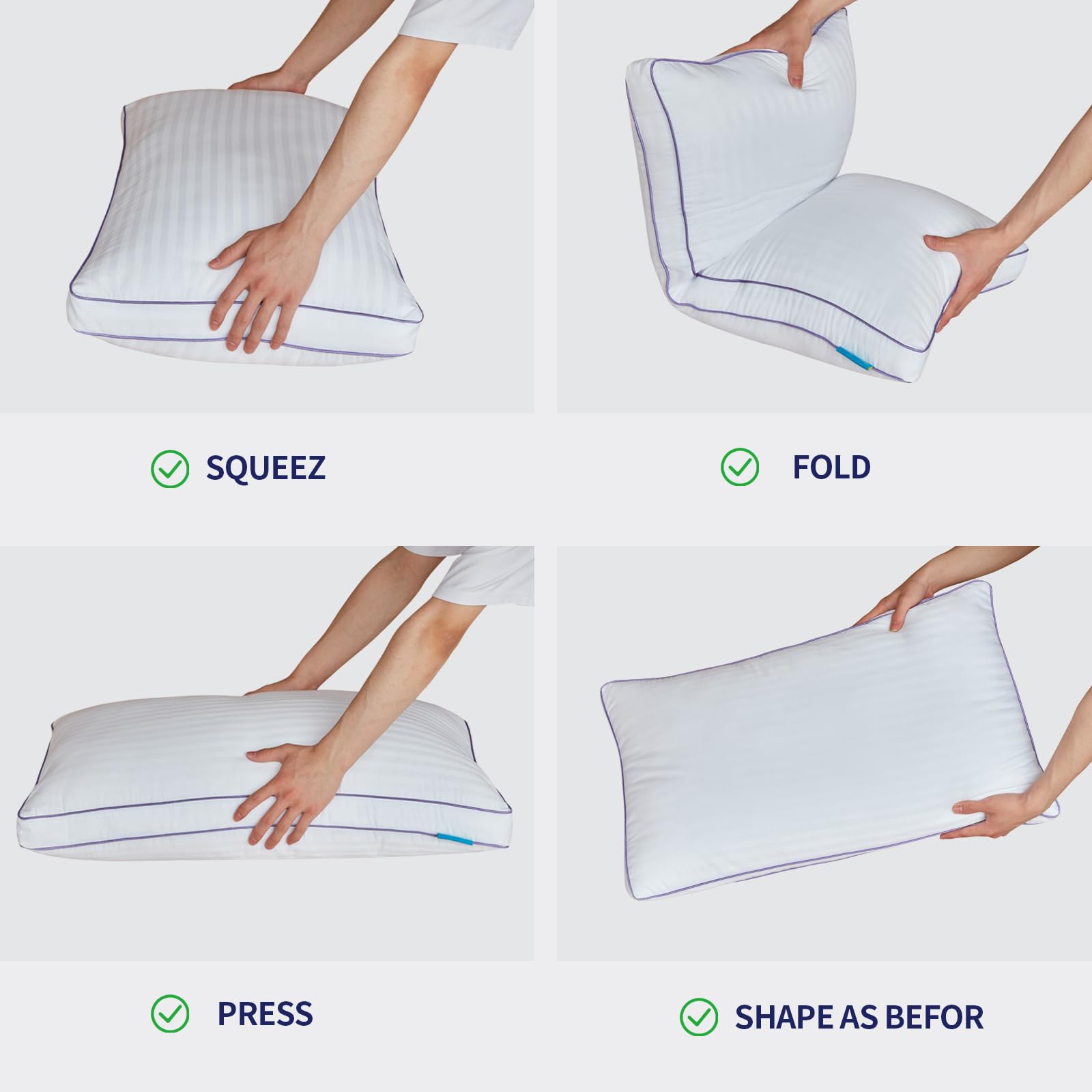 SLEEPDIARY King Size Pillows Set of 2,Hotel-Quality Bed Pillows with Zipper for Adjustable Loft, Machine Washable, Down Alternative Filling for Back, Side & Stomach Sleepers, White - Medaid International