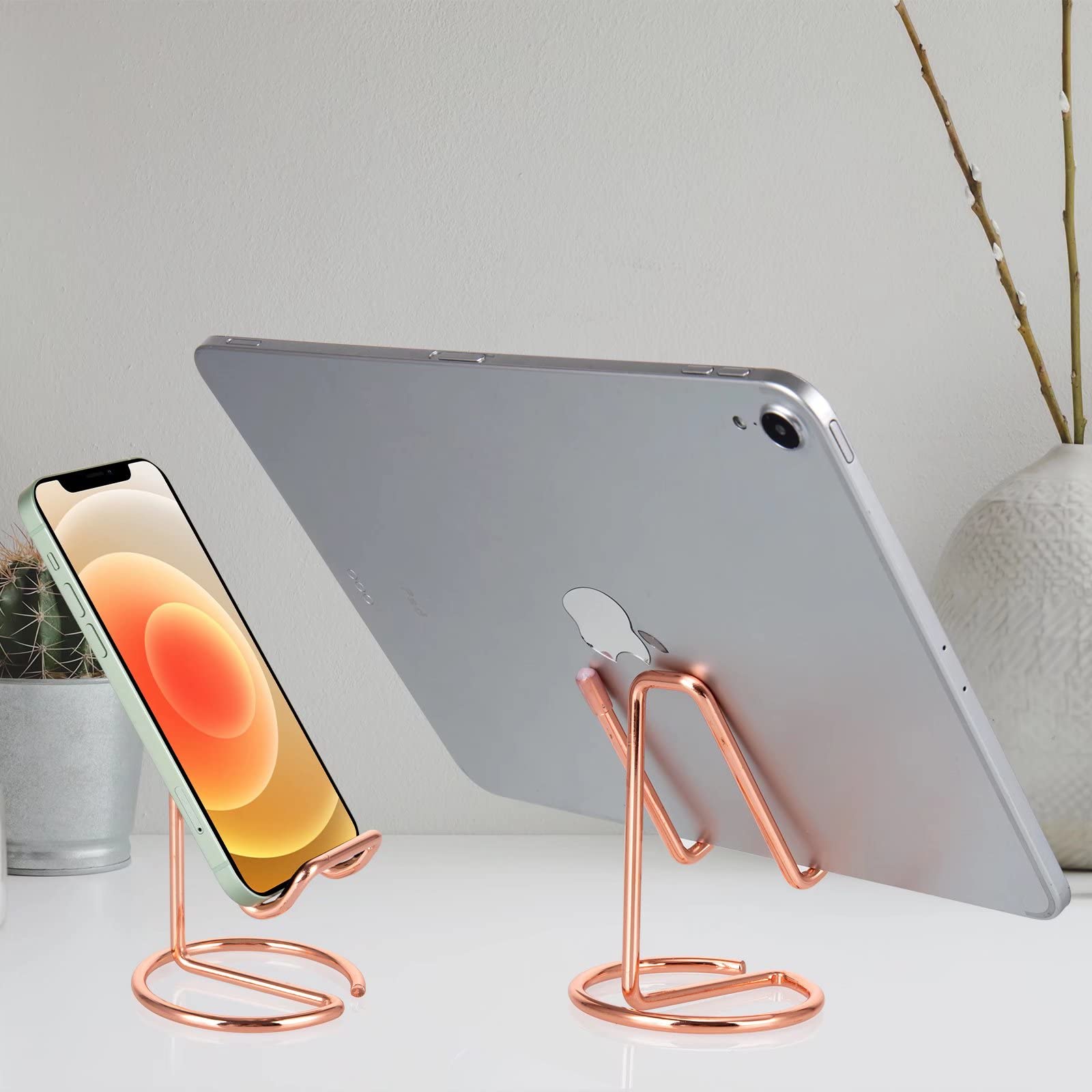 ROPOSY Cell Phone Stand Holder Desk Accessories, Cute Metal Rose Gold, Compatible with All Mobile Phones, iPhone, Switch, iPad - Medaid International