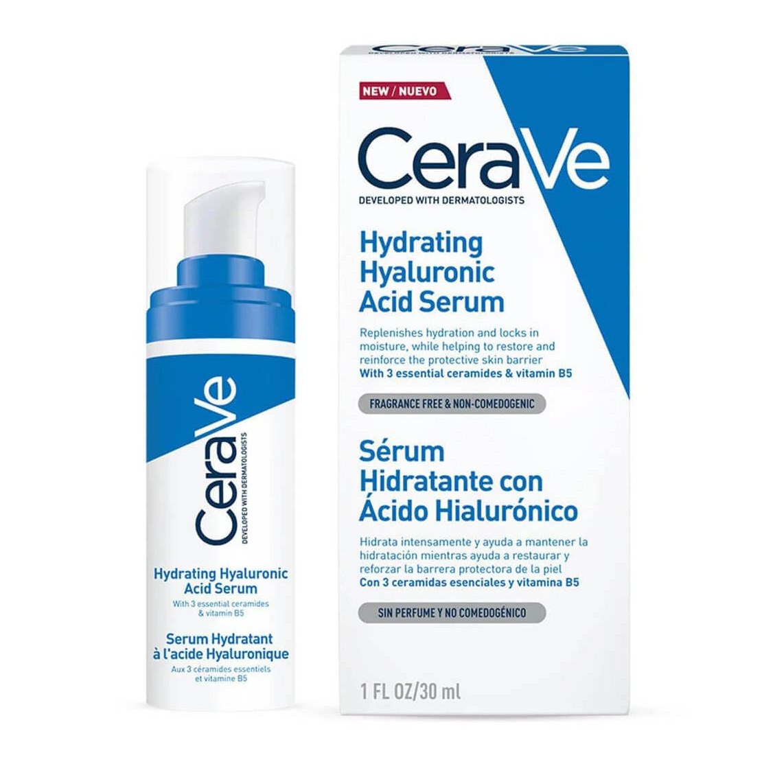 CeraVe Hydrating Hyaluronic Acid Serum | 30ml/1oz | Day & Night Facial Serum with Hyaluronic acid | For All Skin Types - Medaid International