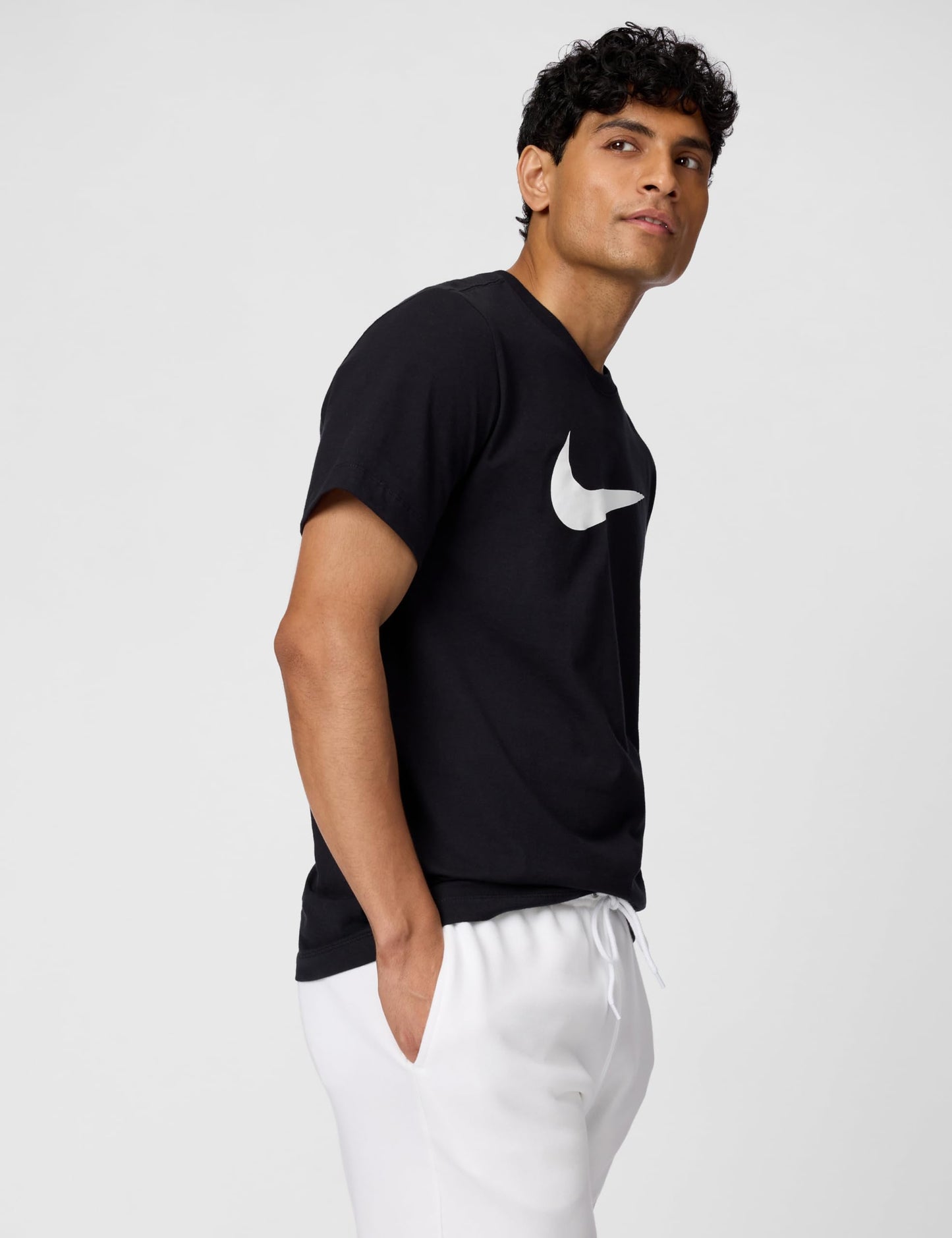 Nike Men's Sportswear Icon Swoosh T-Shirt, Black/White, Small - Medaid International