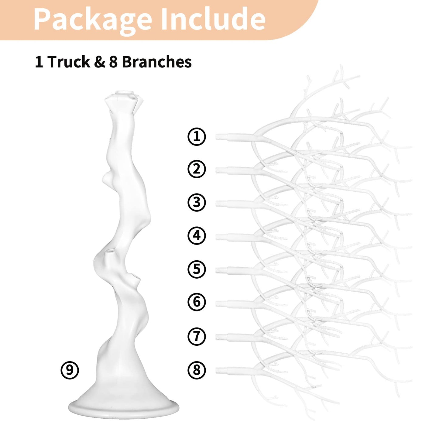 Nuptio White Christmas Tree Branch Artificial 22.8 inch Tall Manzanita Tree Centerpiece Wedding Centerpieces for Tables, Decorative Ornament Display Tree Branches for Decoration Weddings (1 Pc) - Medaid International