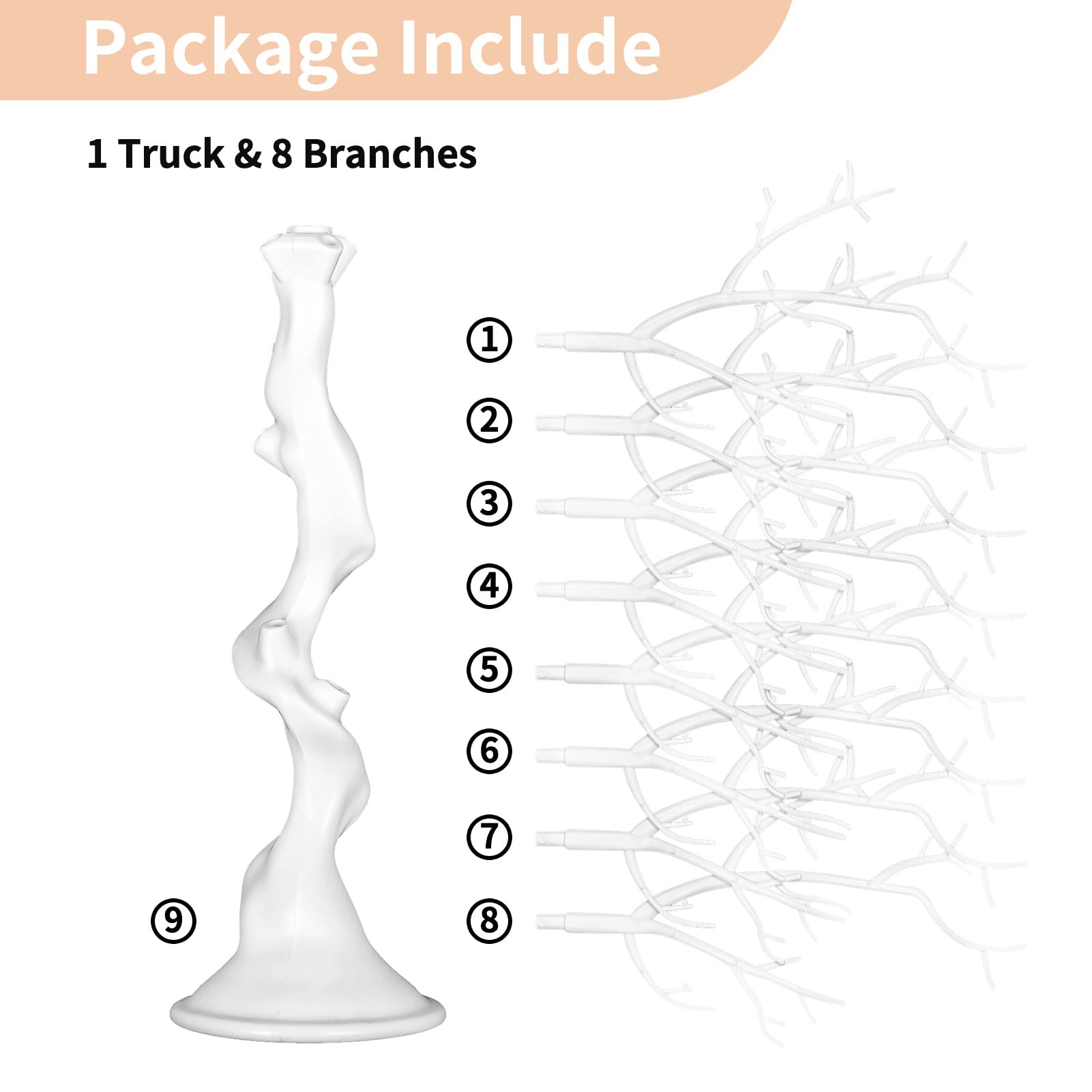 Nuptio White Christmas Tree Branch Artificial 22.8 inch Tall Manzanita Tree Centerpiece Wedding Centerpieces for Tables, Decorative Ornament Display Tree Branches for Decoration Weddings (1 Pc) - Medaid International