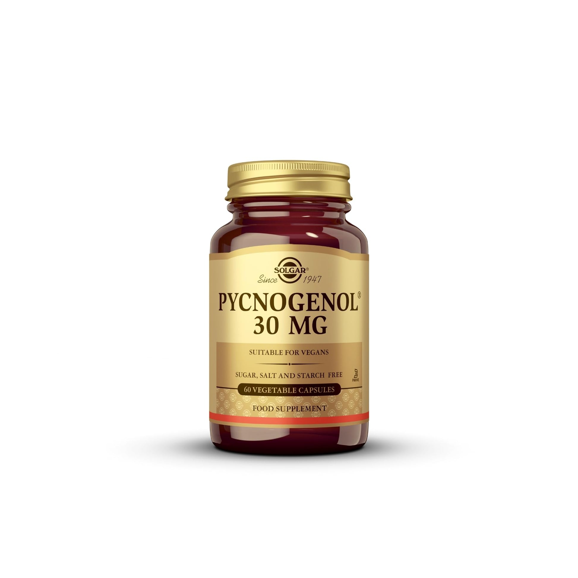 Solgar Pycnogenol 30 mg, 60 Vegetable Capsules - Antioxidant Protection - Circulatory, Joint and Skin Support - Non-GMO, Vegan, Gluten Free, Dairy Free, Kosher - 60 Servings - Medaid International