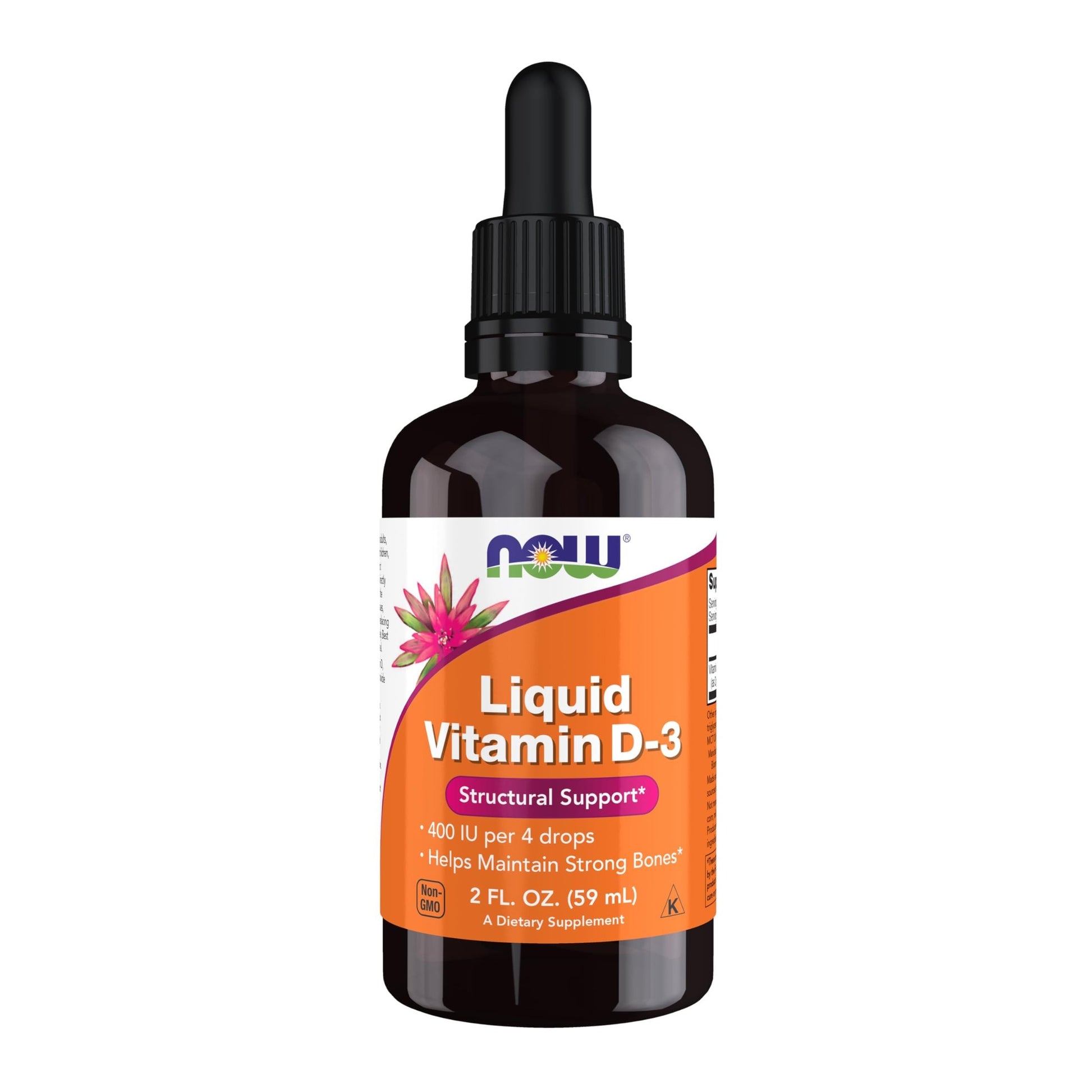 NOW Foods Supplements, Liquid Vitamin D-3, Strong Bones*, Structural Support*, 2-Ounce - Medaid International