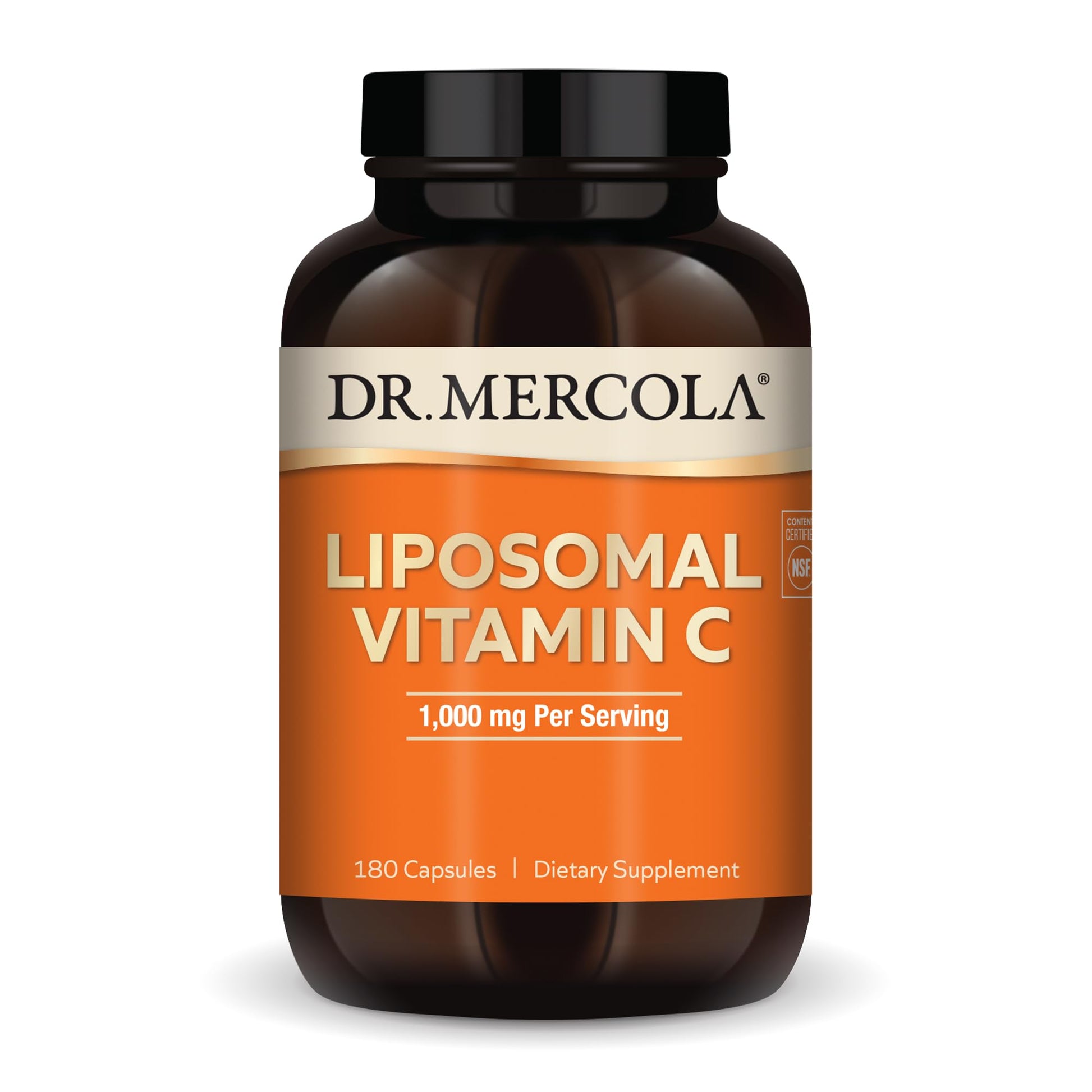 Dr. Mercola Liposomal Vitamin C, 1,000 mg per Serving, 90 Servings (180 Capsules), Dietary Supplement, Supports Immune Health, Non GMO, NSF Certified - Medaid International