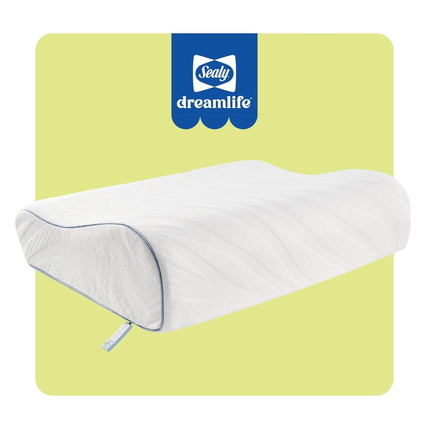SEALY Dreamlife Standard Size Contour Memory Foam Pillow with Surface Guard Technology, Removable Machine-Washable Cover, 1 Year Limited Warranty - Medaid International