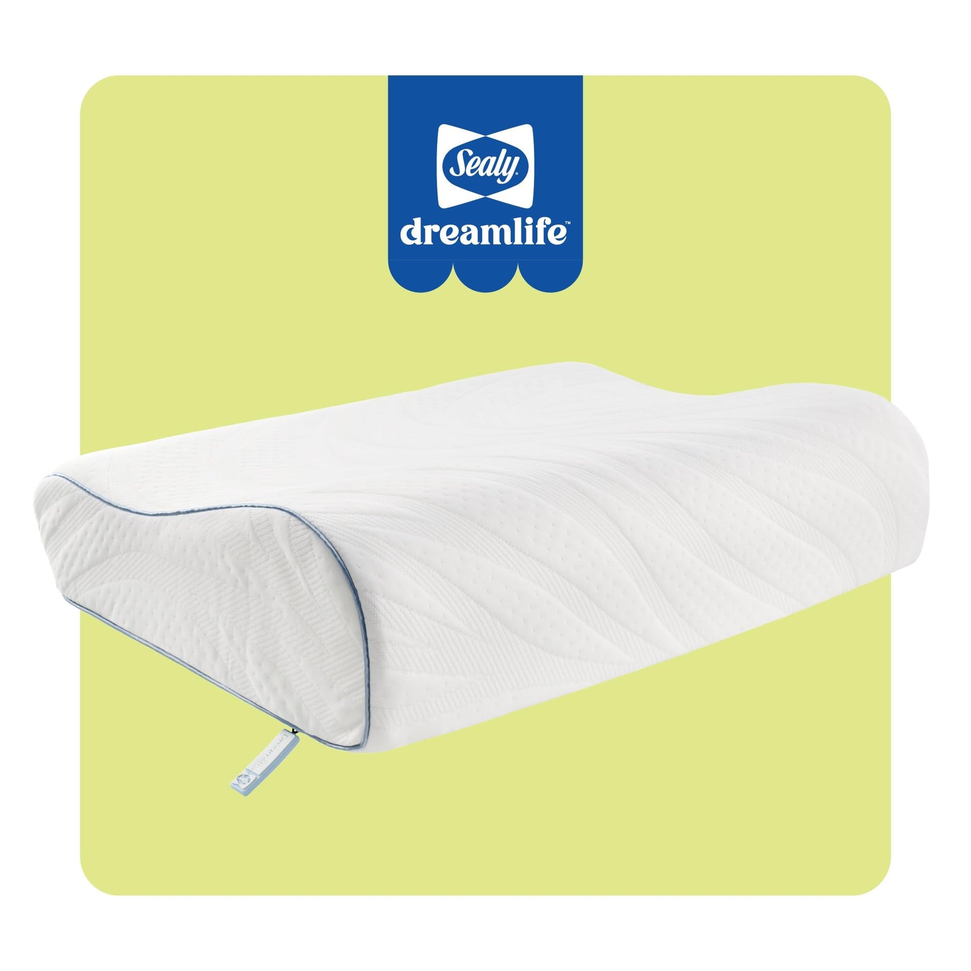 SEALY Dreamlife Standard Size Contour Memory Foam Pillow with Surface Guard Technology, Removable Machine-Washable Cover, 1 Year Limited Warranty - Medaid International