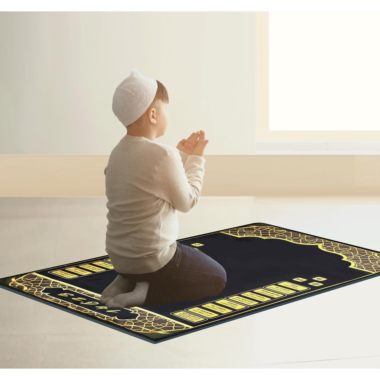 EZDAL Smart Interactive Prayer Mat V3 – Touch Sensor Quran Recitations Multilingual Portable Foldable Salah Mat - Islamic Audio Prayer Rug for Kids Women Men & Adults - Medaid International
