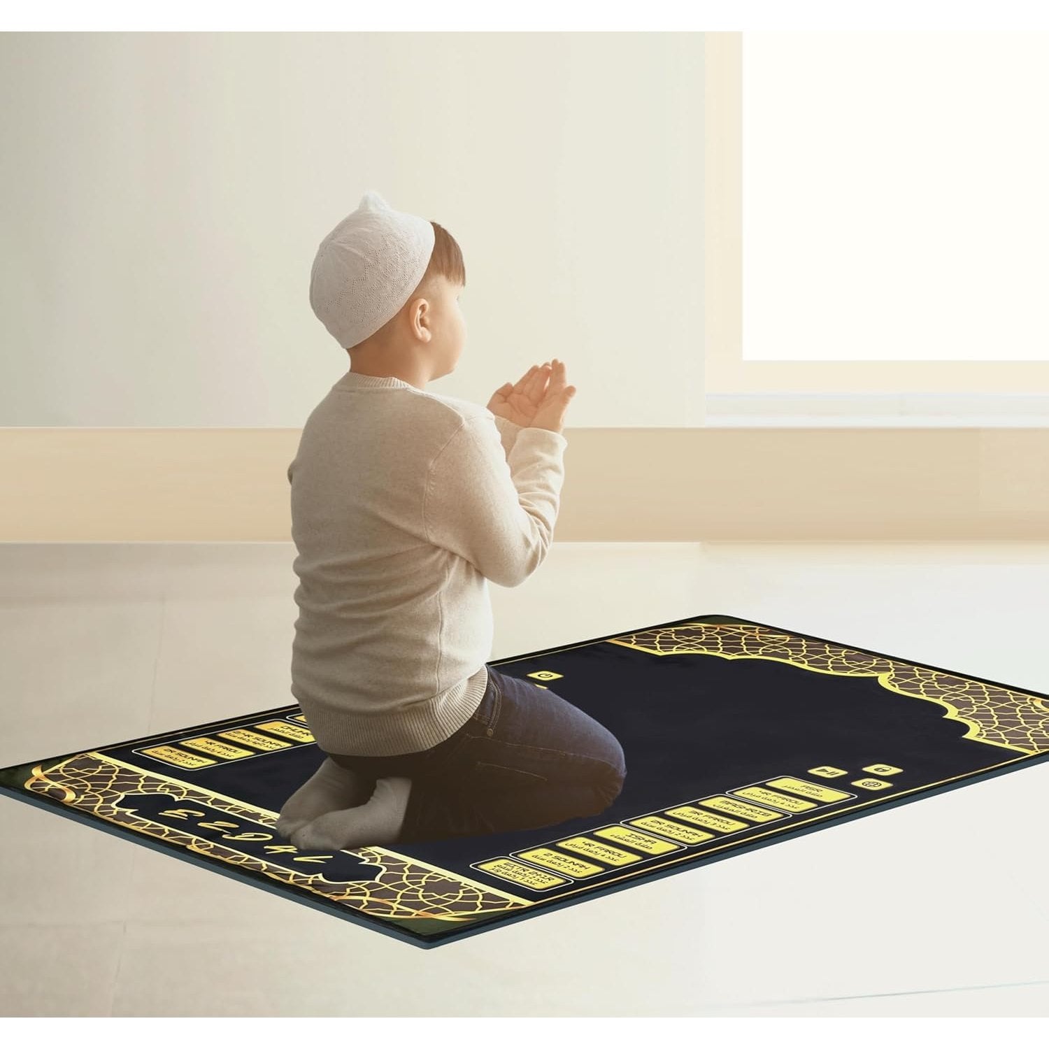 EZDAL Smart Interactive Prayer Mat V3 – Touch Sensor Quran Recitations Multilingual Portable Foldable Salah Mat - Islamic Audio Prayer Rug for Kids Women Men & Adults - Medaid International