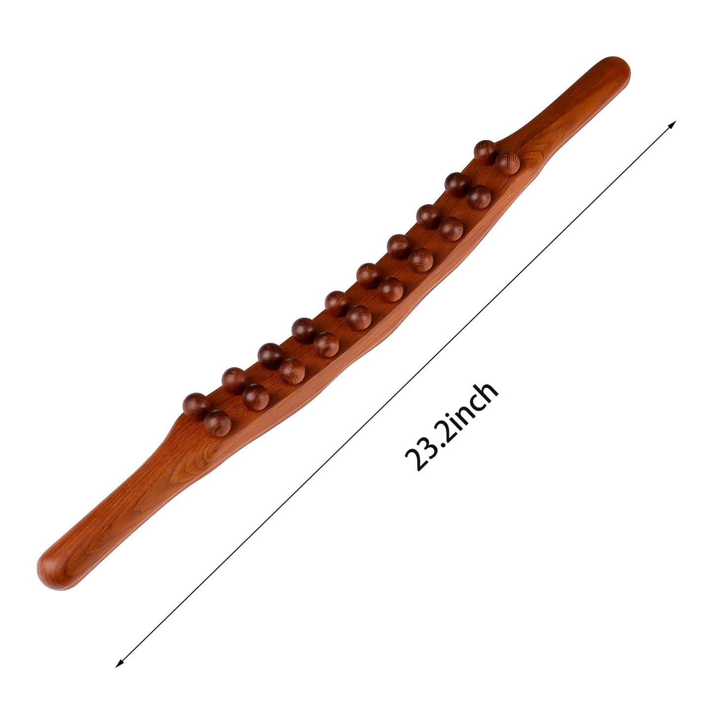 Guasha Wood Stick Massage Tool,20 Beads Wood Massage Roller Stick,Lymphatic Drainage Massager for Body Shaping,Gua Sha Tools for Back Leg - Medaid International