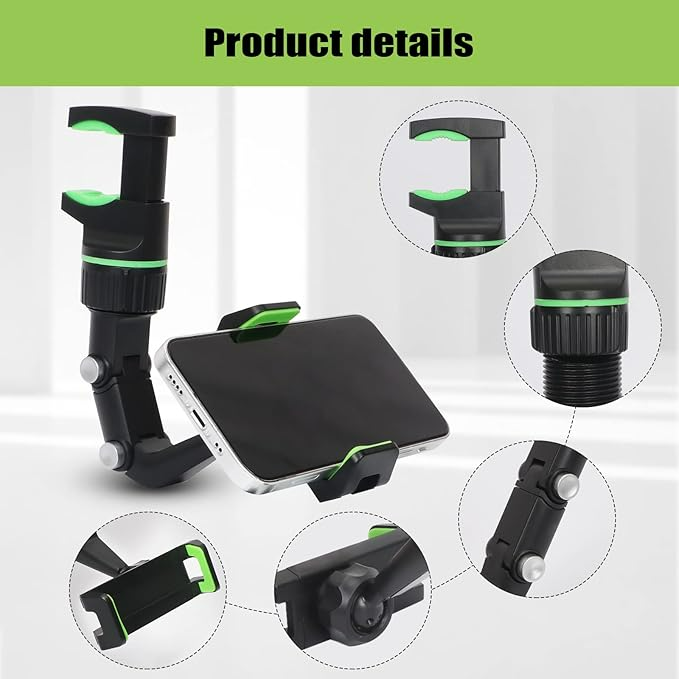 Multifunctional Car Phone Holder Mount, Rearview Mirror Phone Holder for Car, 360 Degree Rotatable - Medaid International