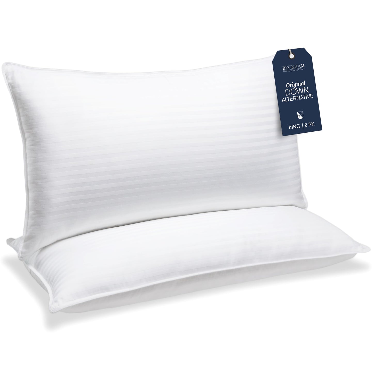 Beckham Hotel Collection Bed Pillows King Size Set of 2 - Down Alternative Pillow for Back, Stomach or Side Sleepers - Medaid International