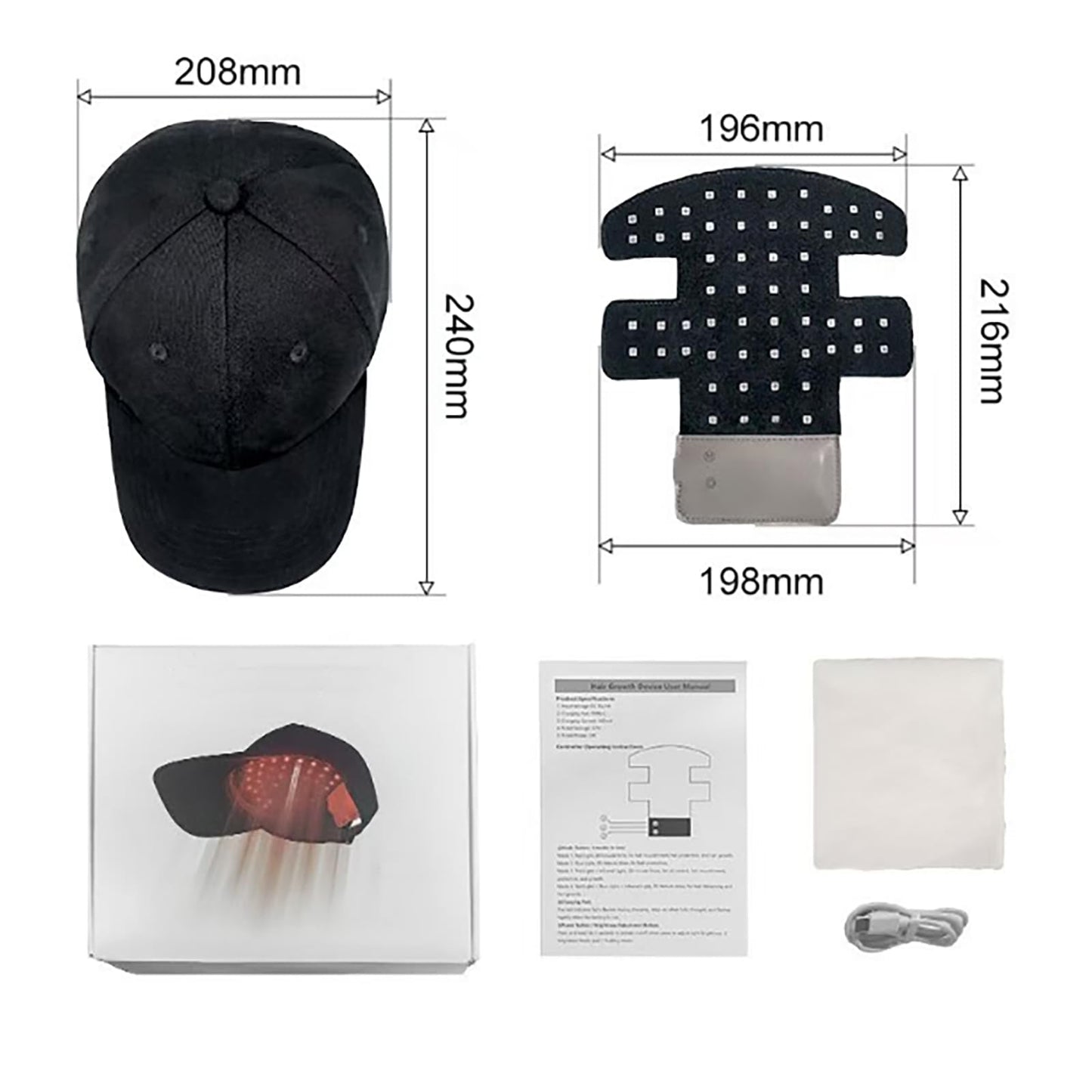 Hair Growth Cap, Red Light Therapy for Hair Growth & Regrowth,Wireless Laser Cap with 460nm/660nm / 850nm Wavelengths, for Men & Women - Medaid International