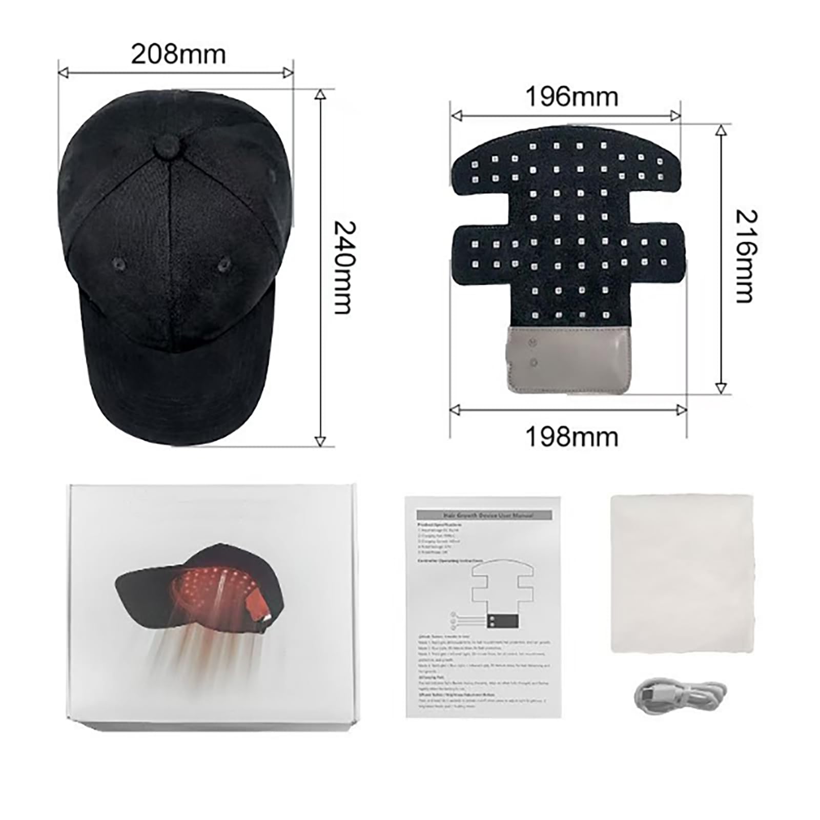 Hair Growth Cap, Red Light Therapy for Hair Growth & Regrowth,Wireless Laser Cap with 460nm/660nm / 850nm Wavelengths, for Men & Women - Medaid International