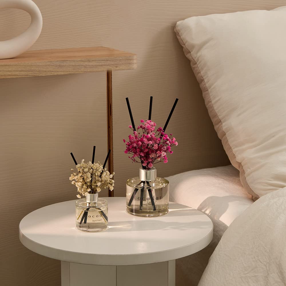 COCODOR Flower Reed Diffuser Set / 6.7oz / Lemon Eucalyptus/Scent Diffuser with Sticks Home Fragrance Reed Diffuser for Bathroom Shelf Decor - Medaid International