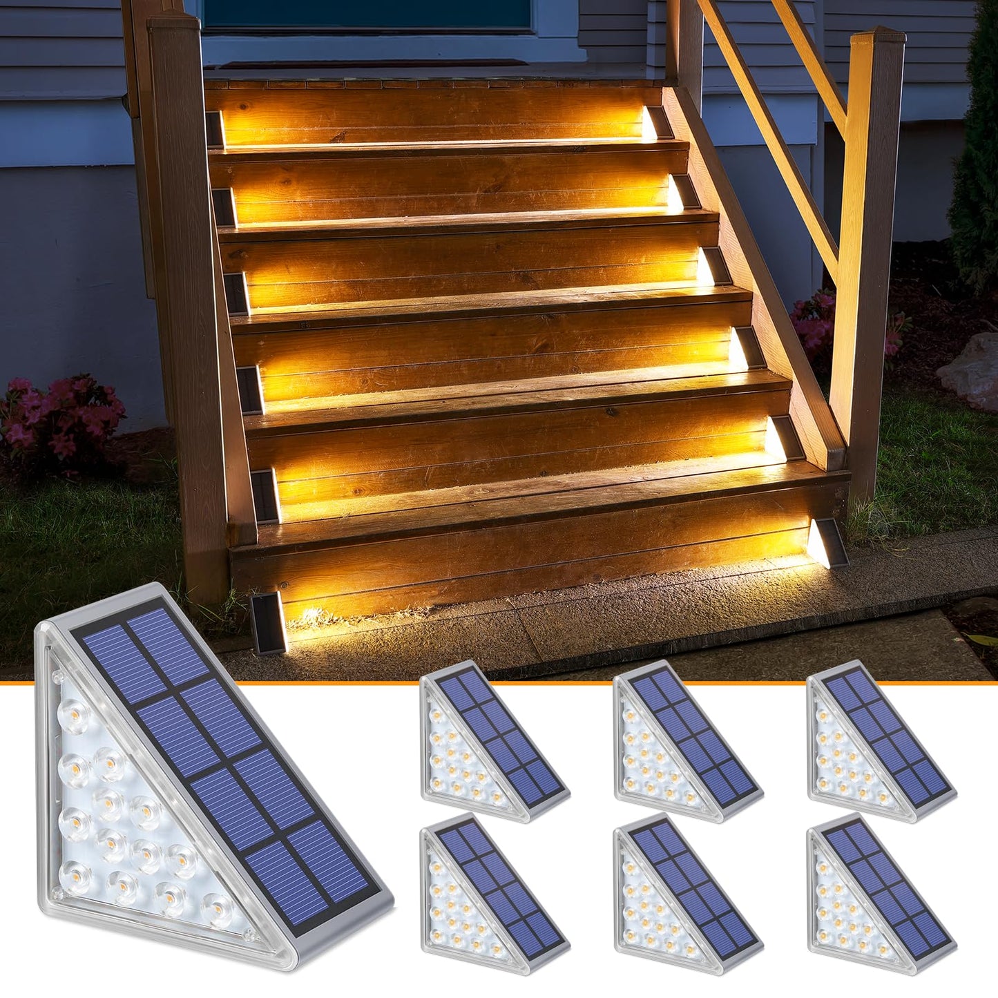 2 Led Triangle Solar Step Light Outdoor Waterproof IP67 Solar - Medaid International