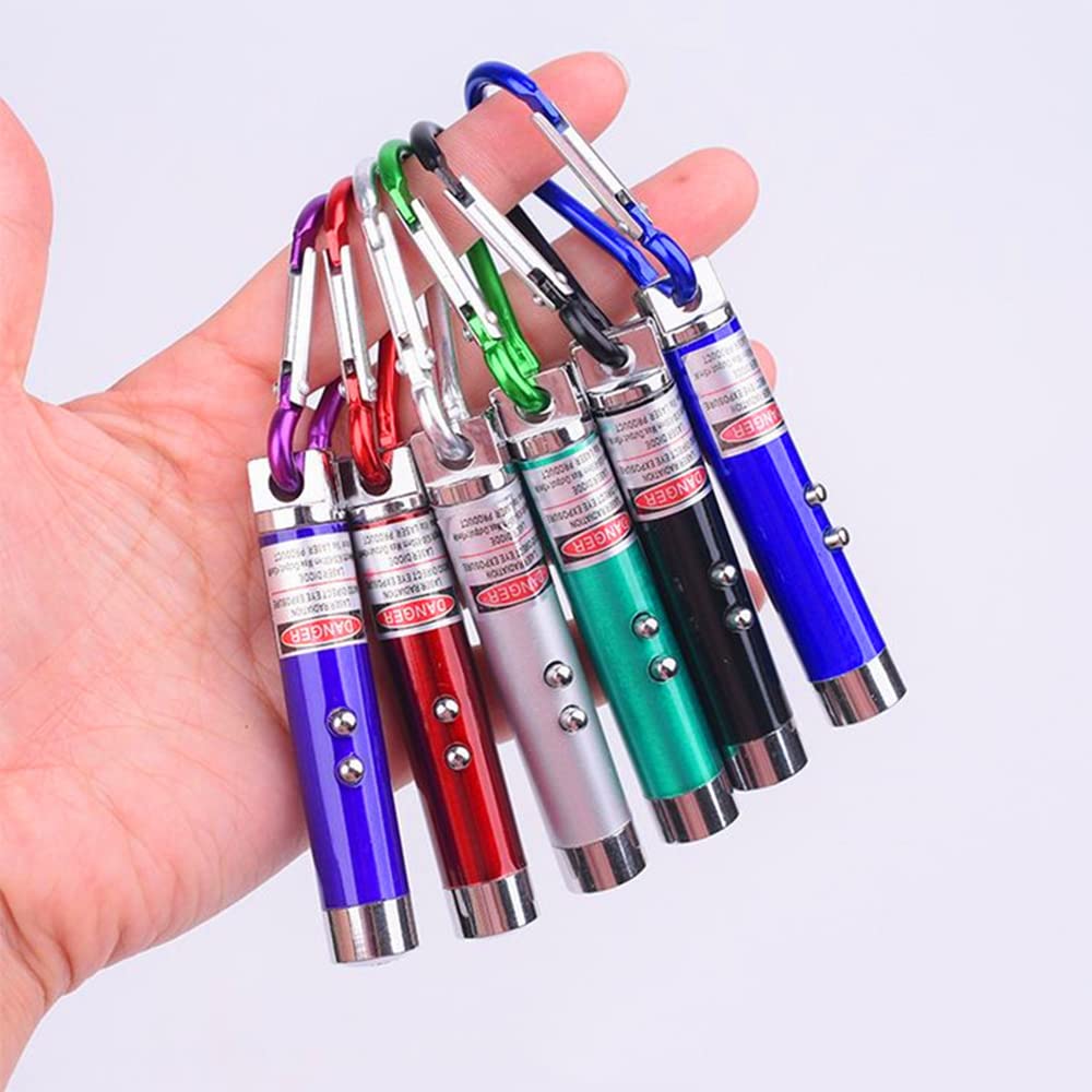 CHUQIANTONG 6PCS Mini Red Laser Pointer Cat Toy Interactive Training Tools White LED Torch Light Pet Supplies - Medaid International