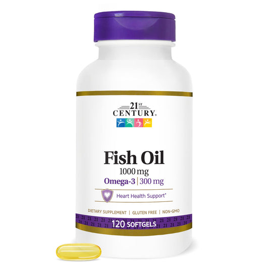 21st Century Fish Oil 1000 mg Softgels, 120 Count - Medaid International