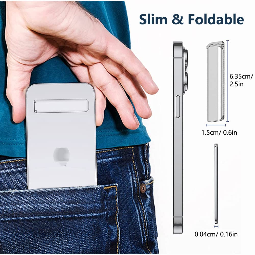 Kinizuxi Cell Phone Kickstand 2Packs, Vertical and Horizontal Aluminum Phone Stand for Desk,Adjustable Phone Holder Stand for Desk Compatible with iPhone,Samsung, iPad, Tablets and More-Silver - Medaid International