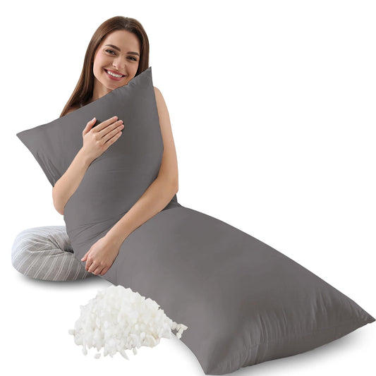 INSPIRE CRAFTER Memory Foam Body Pillow Insert, Soft Large Long Bed Pillow for Adults, Breathable Full Body Pillow, Grey - Medaid International