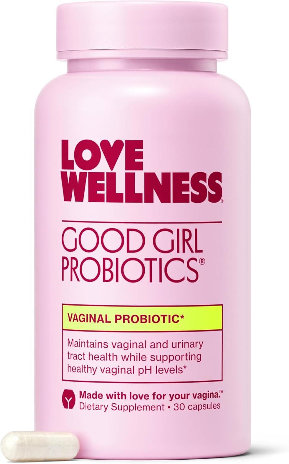 Love Wellness Vaginal Probiotics for Women, Good Girl Probiotics | pH Balance Supplement for Feminine Health with Prebiotics | Urinary Tract Health for Vaginal Odor & Flora | 60 Count (Pack of 1) - Medaid International