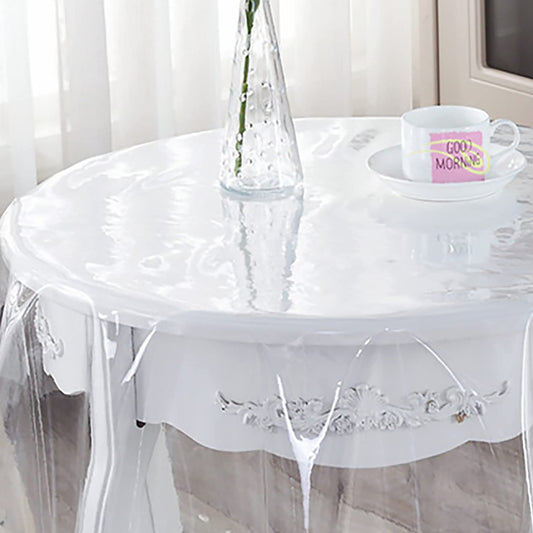 70 Inch Clear Round PVC Tablecloth – Waterproof Transparent Vinyl Table Cover for Dining Table, Spill-Proof Wipeable Plastic Protector for Wood, Marble, Glass Tables - Medaid International