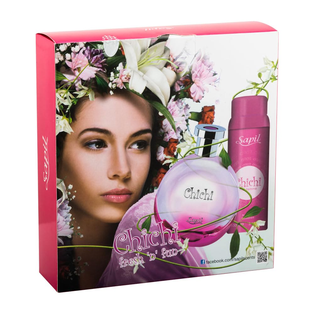 Sapil Chichi - Eau De Toilette and Deodorant Spray For Women - Delightfully Enchanting Fragrance - Opens with Fruity Notes - Beautiful Giftset Box - Perfect for Gift Giving Occasion - 2 Pc - Medaid International