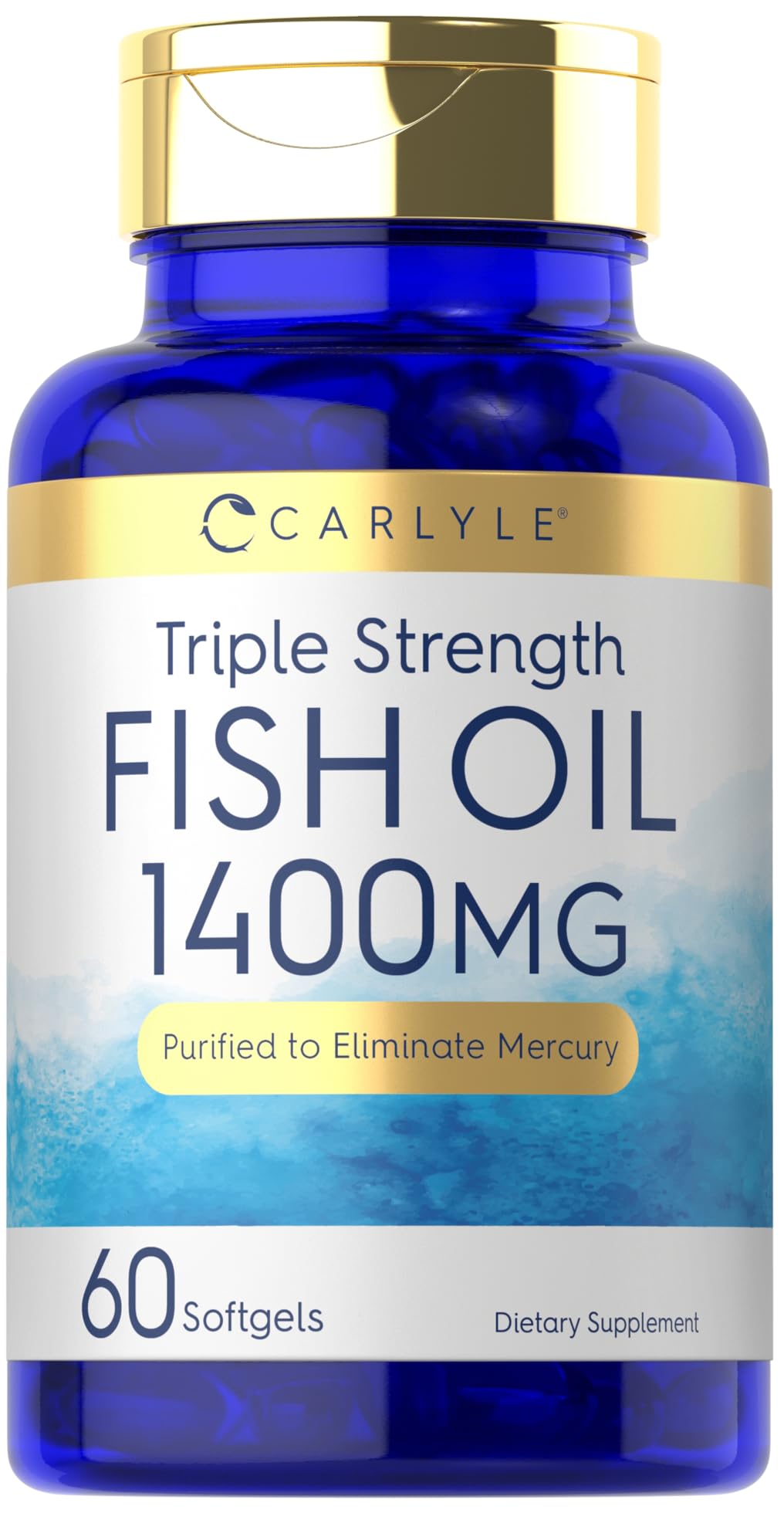 Carlyle Triple Strength Omega 3 Fish Oil | 1400mg | 60 Softgels | Non-GMO, Gluten Free Supplement - Medaid International