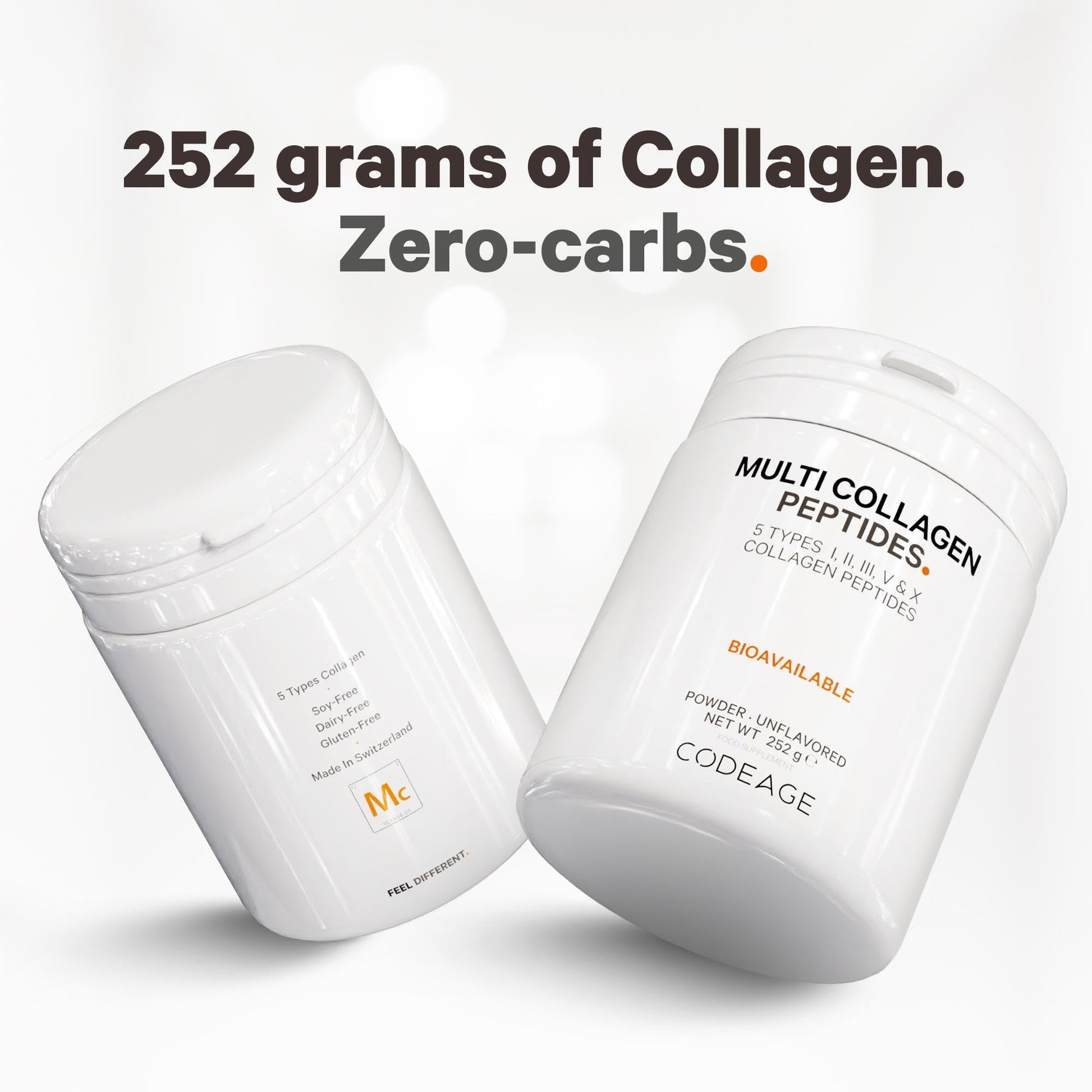 Codeage Multi Collagen Protein Powder Peptides, 1-Month Supply, Hydrolyzed, Type I, II, III, V, X Grass Fed All in One Super Bone Broth Collagen Supplement, Non-GMO, 252 Grams - Medaid International