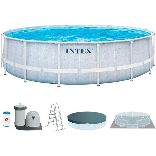 Prisma Frame Chevron Round Pool with Filter Pump - Medaid International