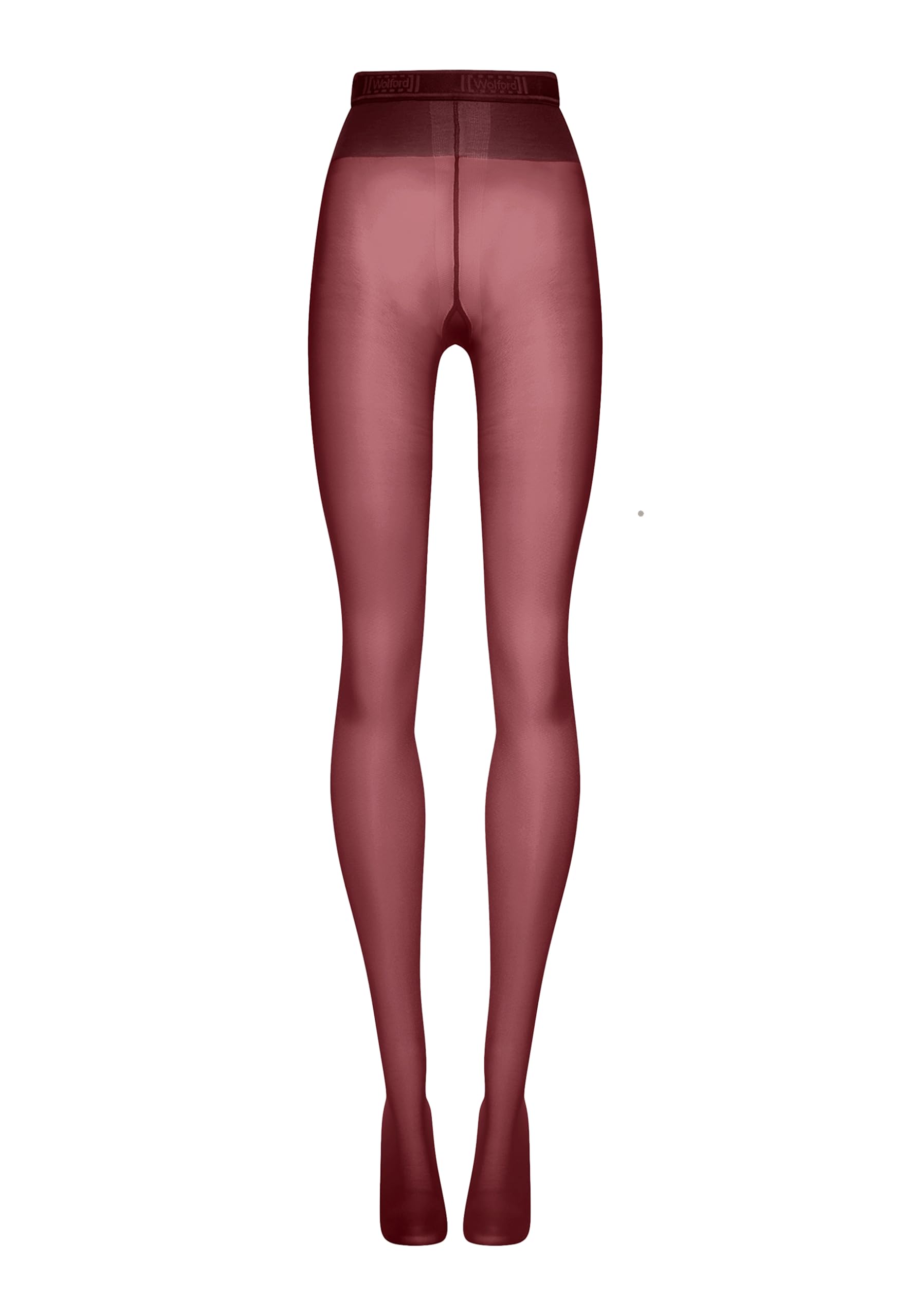 Wolford Neon 40 Denier Tights for Women Semi-Sheer with Brilliant Sheen Soft Elastic Waistband Invisible Reinforced Toe midnight red Red Large - Medaid International