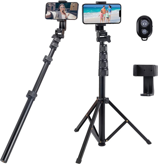 70 inch Phone Tripod, Extendable Selfie Stick Tripod, Portable Cell Phone Tripod Stand, Lightweight Travel Tripod - Medaid International