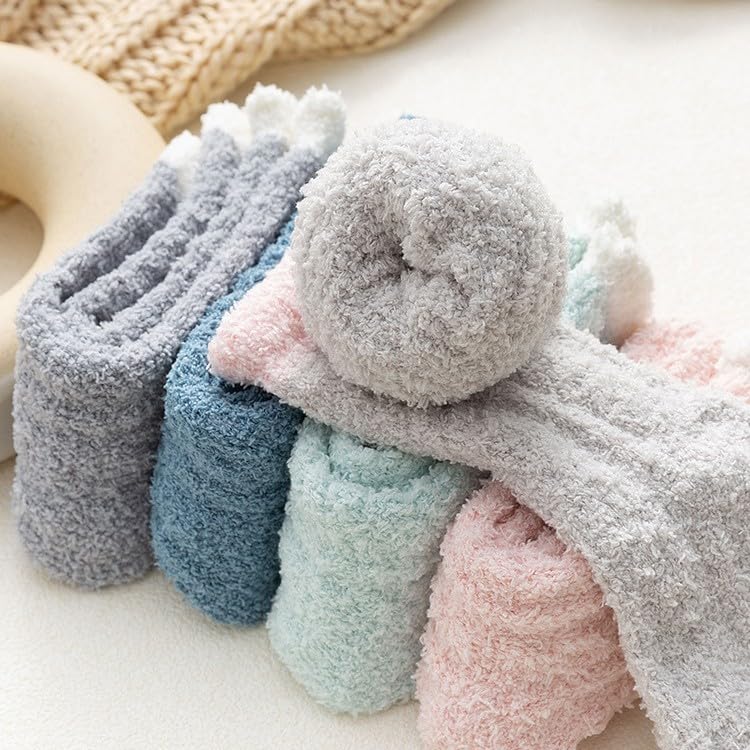 6 Pairs Womens Fuzzy Socks for Women, Warm Soft Christmas Sleeping Socks for Women Christmas Gift - Medaid International