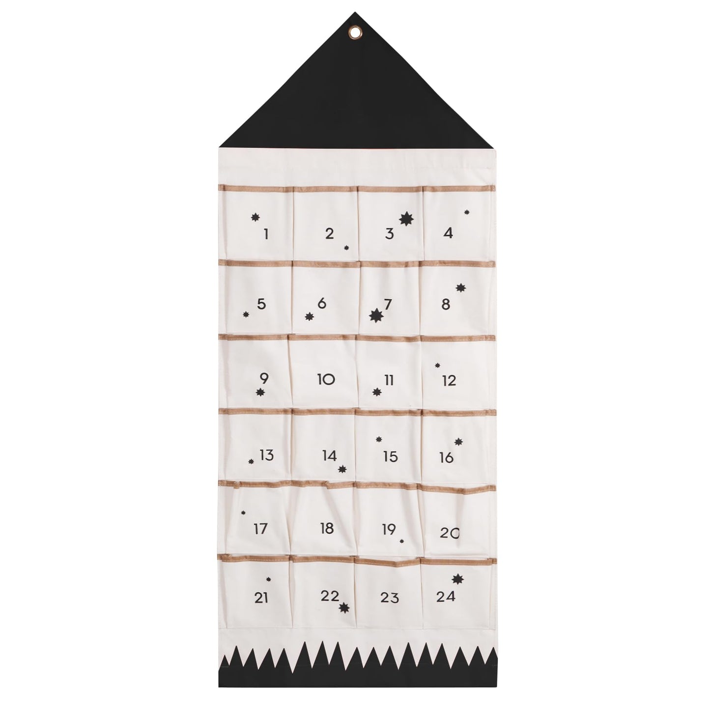 SAVORLIVING Christmas Advent Calendar with 24 Pockets, Reusable Countdown Calendar Storage Bag, Fabric Calendar Wall Hanging Bag for Xmas Holiday Home Wall Decoration (Black) - Medaid International