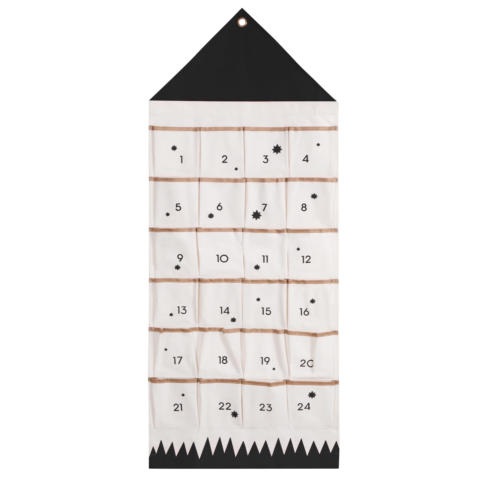 SAVORLIVING Christmas Advent Calendar with 24 Pockets, Reusable Countdown Calendar Storage Bag, Fabric Calendar Wall Hanging Bag for Xmas Holiday Home Wall Decoration (Black) - Medaid International
