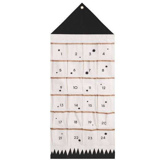 SAVORLIVING Christmas Advent Calendar with 24 Pockets, Reusable Countdown Calendar Storage Bag, Fabric Calendar Wall Hanging Bag for Xmas Holiday Home Wall Decoration (Black) - Medaid International