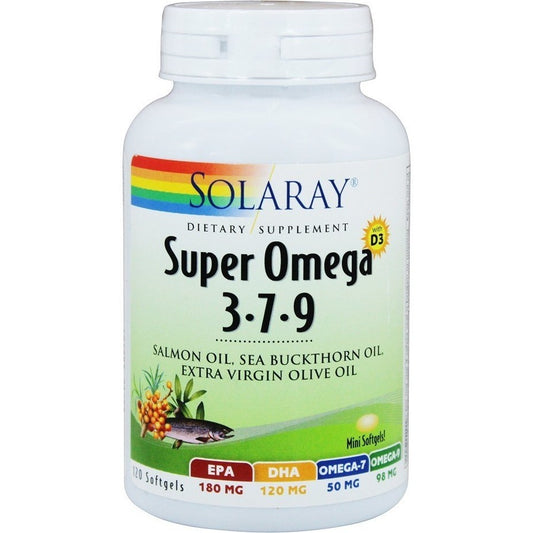 Solaray Super Omega 3-7-9 with Vitamin D-3 & Salmon Oil, 120 Softgels - Medaid International