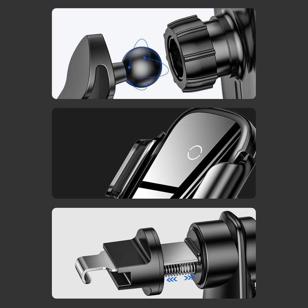 Baseus Light Electric Holder Wireless Charger(15W) - Black (UPSAN7100-0U) - Medaid International