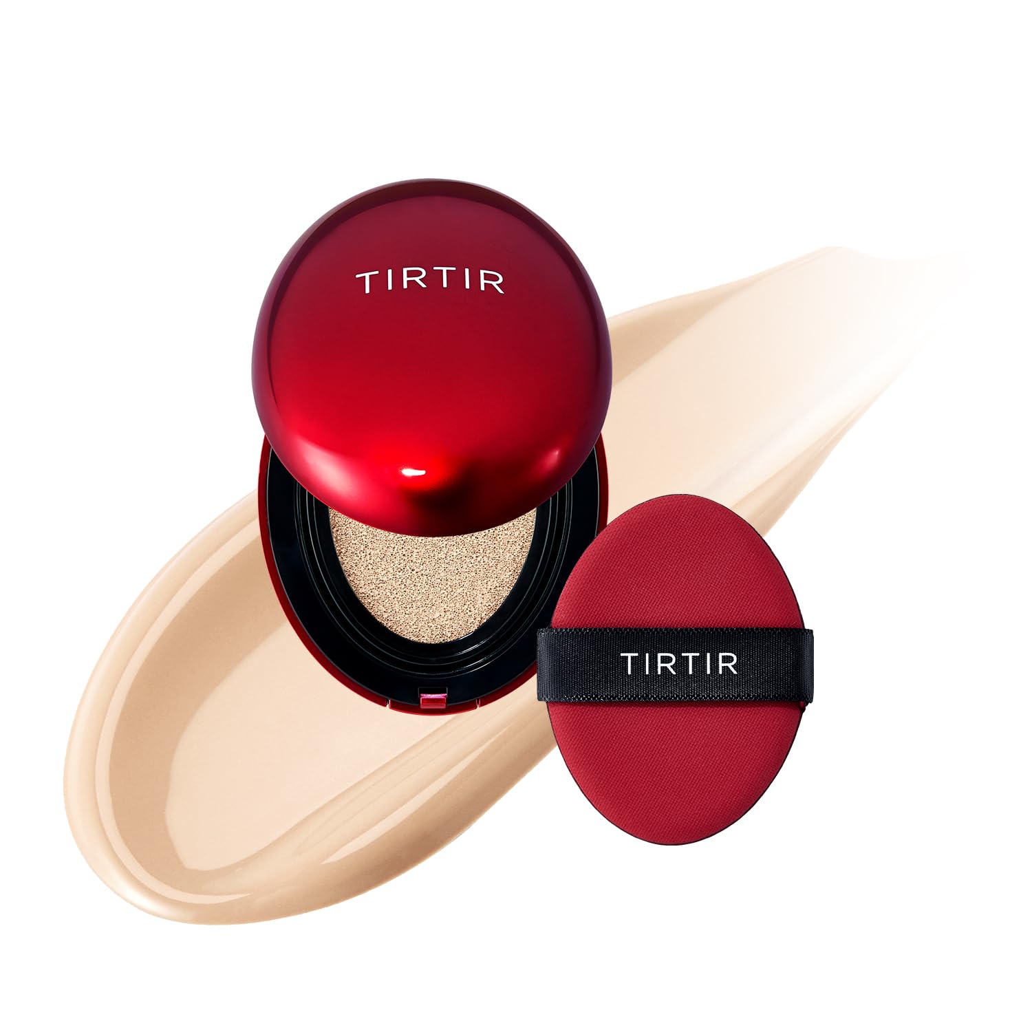 TIRTIR Mask Fit Red Cushion Foundation | Japan's No.1 Choice for Glass skin, Long-Lasting, Lightweight, Buildable Coverage, Semi-Matte (23N Sand, 0.63 Fl Oz (Pack of 1)) - Medaid